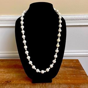 Vintage Carved White Lucite Necklace